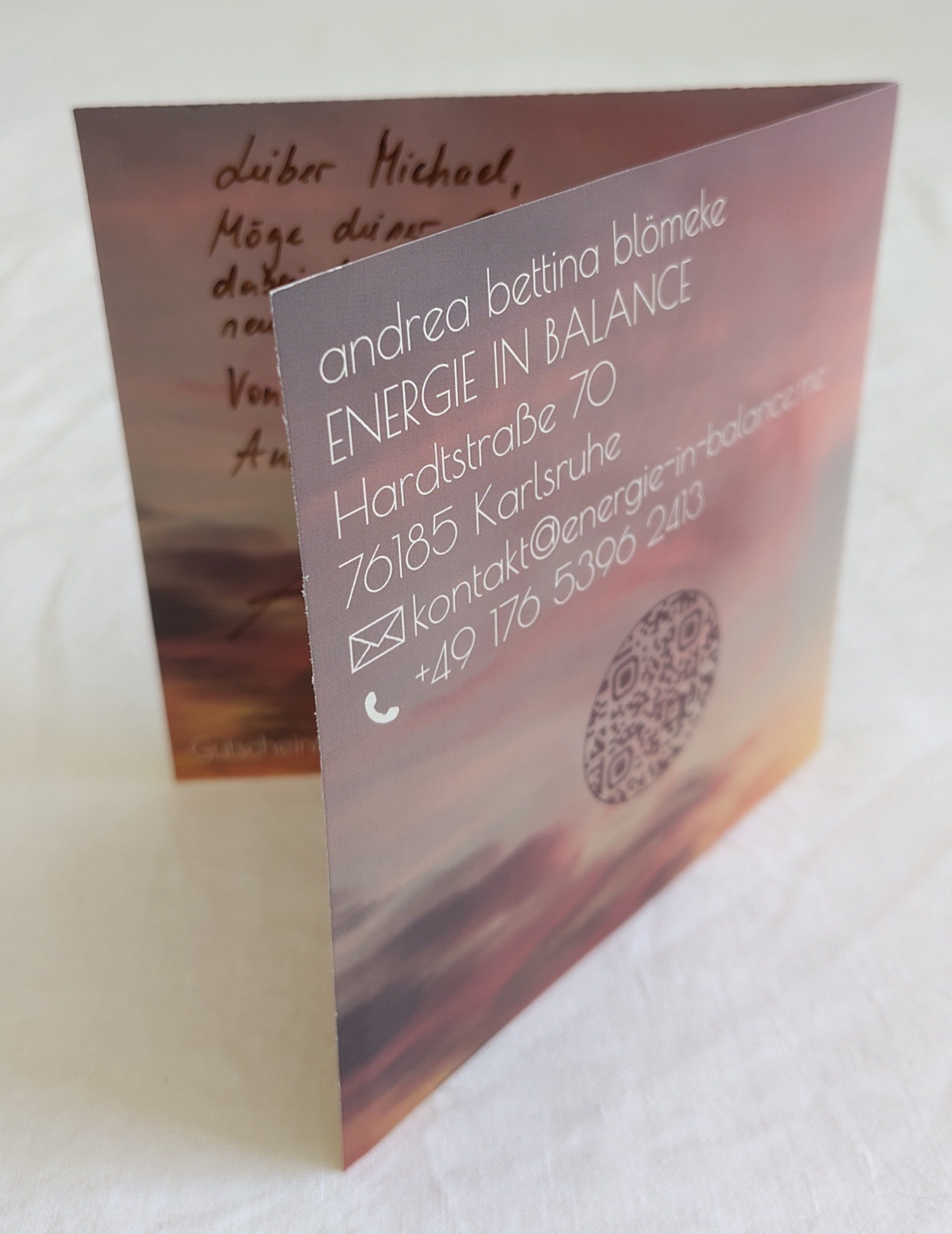 Gutschein Geschenk der Zuversicht für eine Integrative Energiearbeit von 90 min